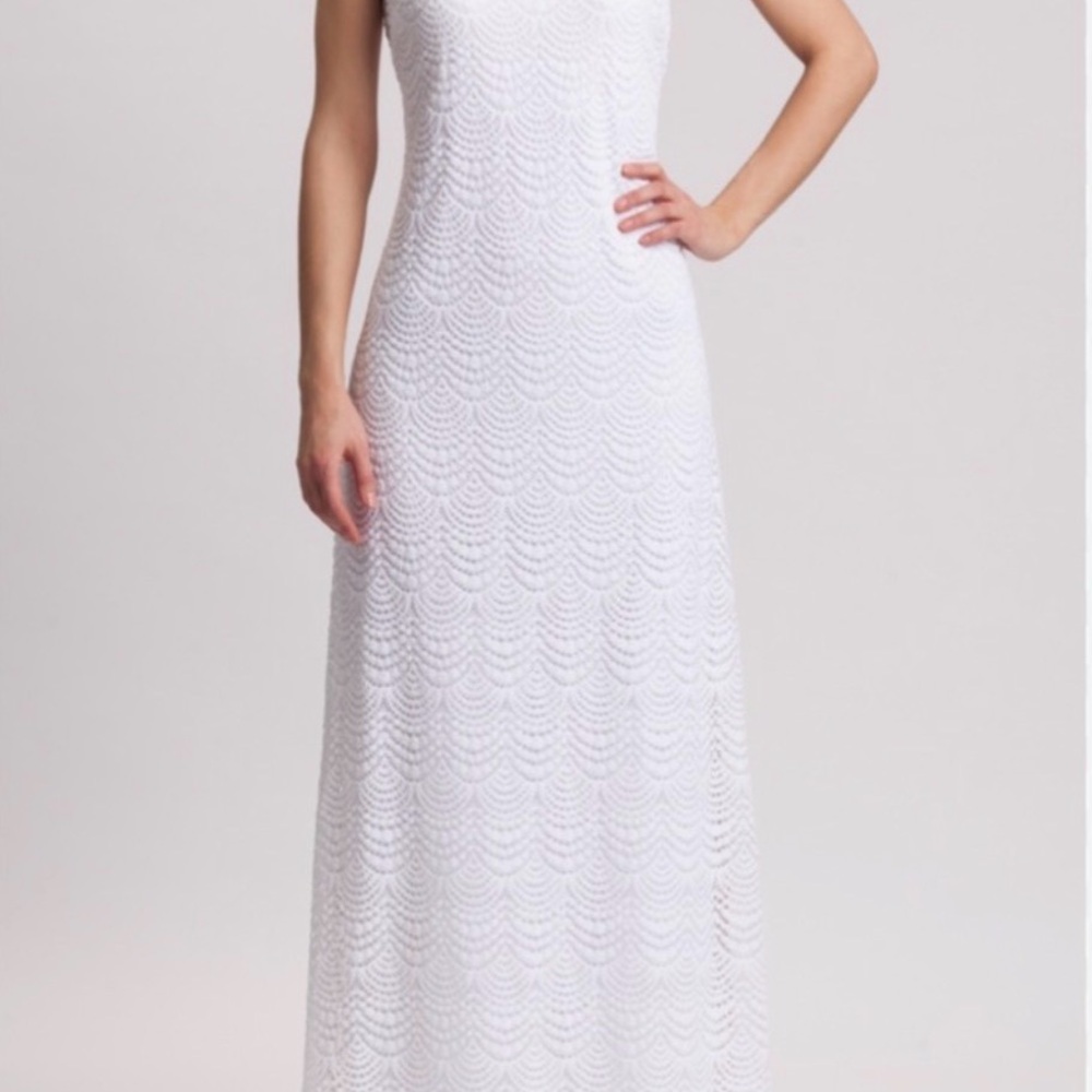NWT Lilly Pulitzer Avalon Maxi Dress Beach Bungalow Scalloped Shell Lace Med - Picture 3 of 14
